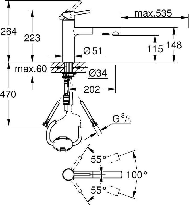 Produktbild Grohe Küchenarmatur mit Handbrause Concetto supersteel matt 30273