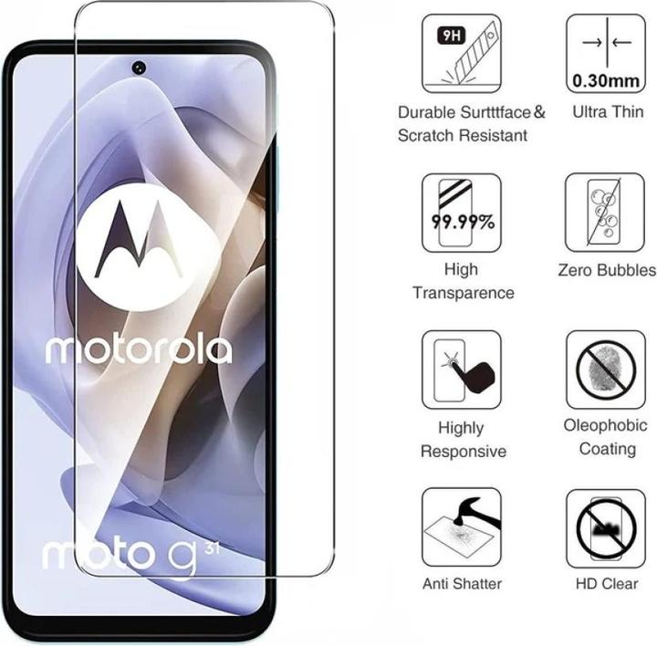 Actual product image Screenguard Motorola Moto G31 Protective Glass Film Case Friendly Design (1 Piece, Motorola Moto G31)