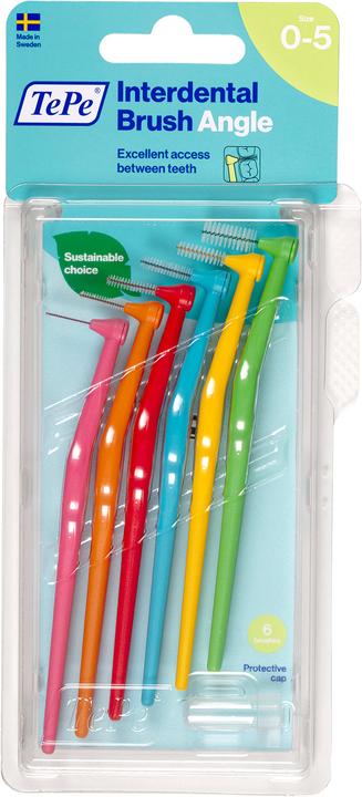 Actual product image TePe Interdental Brushes Angle Mixed Pack ISO 0-5 (6 x, 0.80 mm)