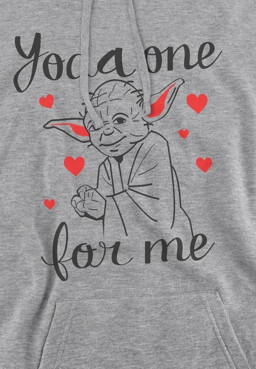 Immagine prodotto Star Wars Yoda One For Me Felpa con Cappuccio San Valentino Uomo (M)