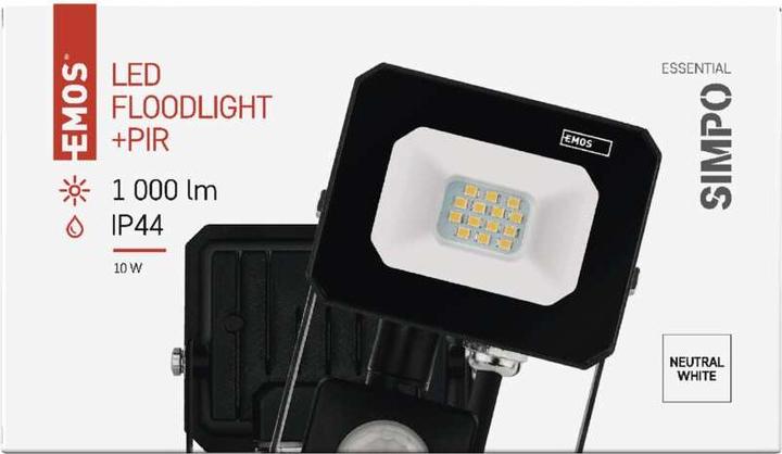 Produktbild Emos LED reflektor SIMPO mit Bewegungssensor, 10 W, neutralweiss (1000 lm)
