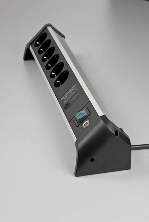 Actual product image Brennenstuhl Alu-Office-Line socket strip 6-way with overvoltage protection (6 x, CEE 7/3, 3 m)