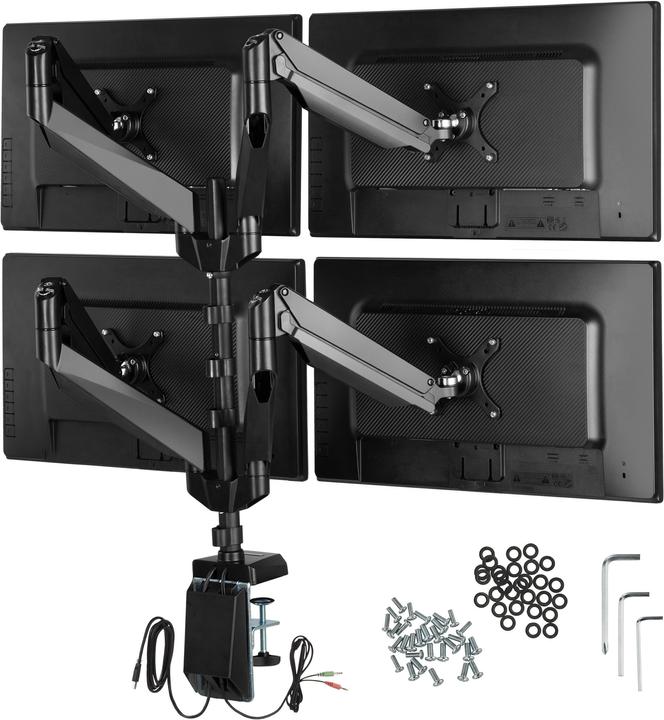 Produktbild tectake Monitor Tischhalterung für 4 Monitore von 13" bis 32" (Tisch, 32")