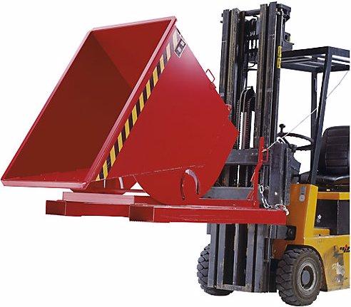 Actual product image eurokraft pro Compact tilting skip, capacity 0.5 m³, yellow orange. (500 l)