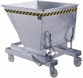 Actual product image eurokraft pro Compact tilting skip, capacity 0.5 m³, yellow orange. (500 l)