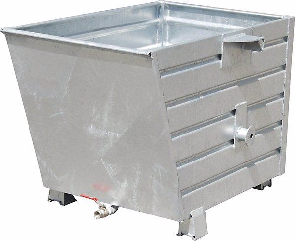 eurokraft pro BSL stacking tilting skip for metal swarf, capacity 0.9 m³, hot dip galvanised. (900 l)