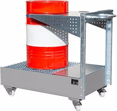 Actual product image Bauer Mobile sump tray with perforated panel bracket, for 1 x 200 l drum, LxWxH 1450 x