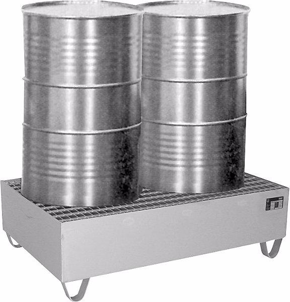 Actual product image Bauer Stainless steel sump tray, for 200 l drums, 2 drums, LxWxH 1200 x 800 x 360 mm.