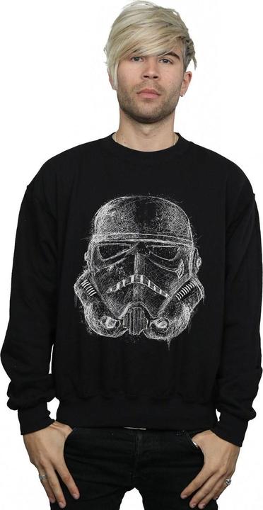 Actual product image Star Wars Mens Stormtrooper Scribble Helmet Sweatshirt (XXL)