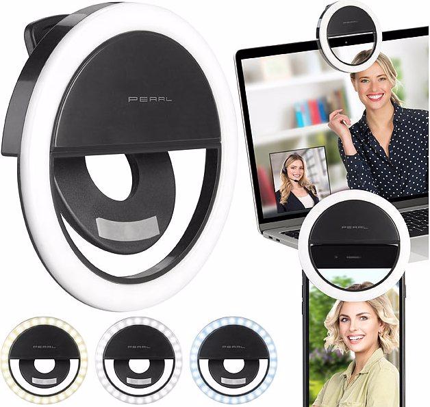 Produktbild Pearl Akku-Aufsteck-Ringlicht für Smartphones