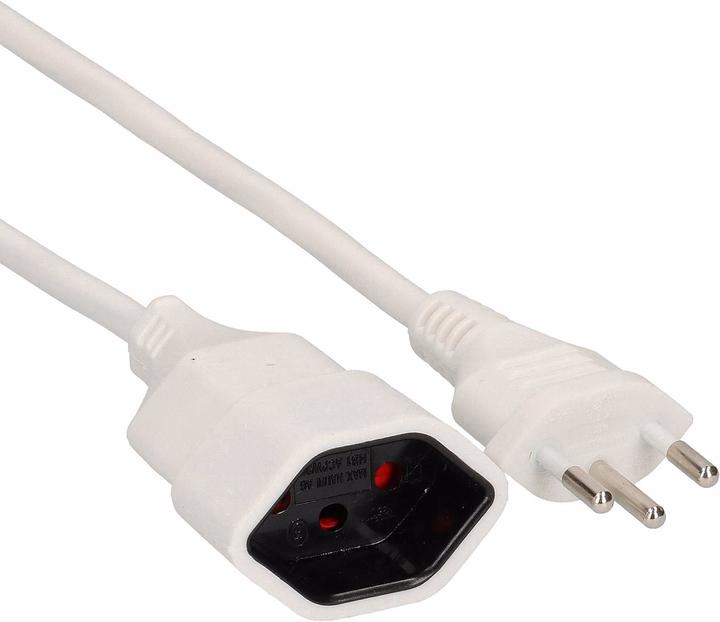 Image du produit Max Hauri Câble de rallonge électrique, 3 pôles sur connecteur, 5 mètres, blanc (5 m)