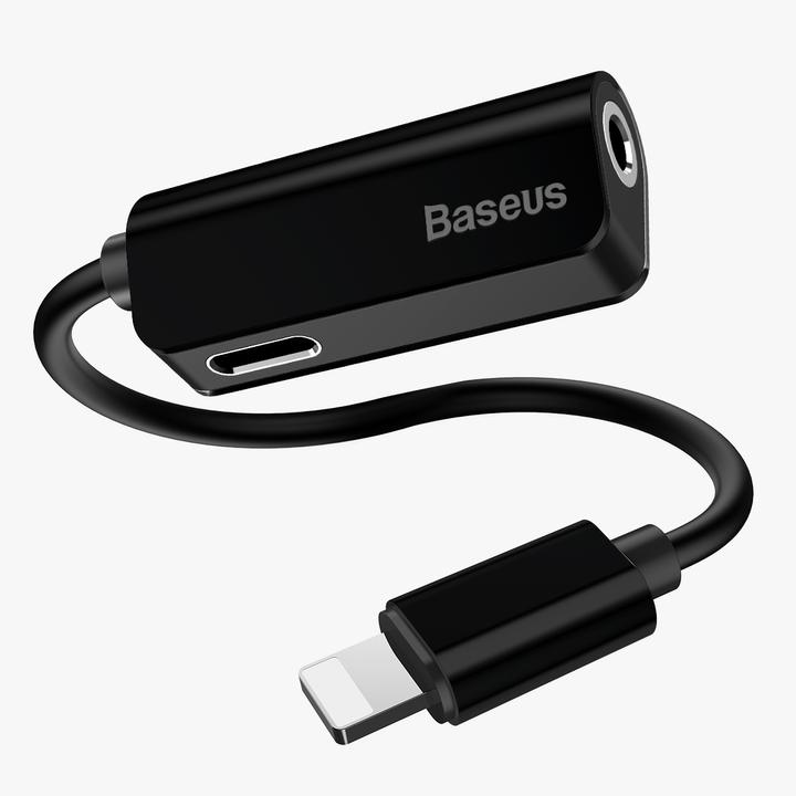Image du produit Baseus Adaptateur L32 IP mâle vers 3.5mm+IP femelle Noir (Jack 3.5mm, Lightning)