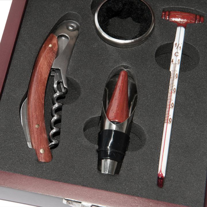 Immagine prodotto Natura Punto Set di accessori per il vino (Chiusura per il vino, Termometro per vino, Anello gocciolante)