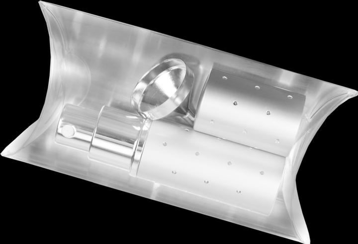 Actual product image Pocket atomiser silver for 10 ml + funnel silver in gift box (Eau de toilette)