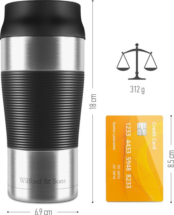 Actual product image Wilford & Sons Coffee Mug, Leak-proof, 360ml (Metallic) (360 ml)
