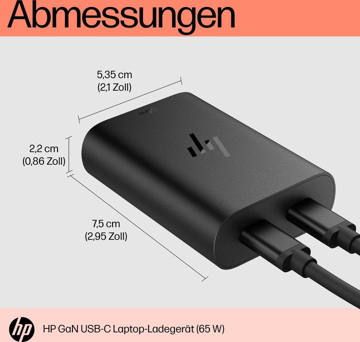Produktbild HP 65W GaN USB-C Laptop Charger (65 W)