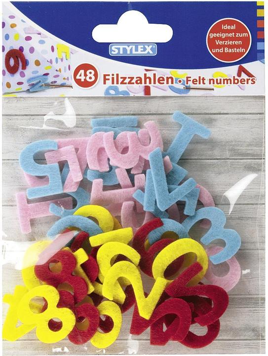 Immagine prodotto Stylex Numeri in feltro 0-9 colorati assortiti 48 pezzi