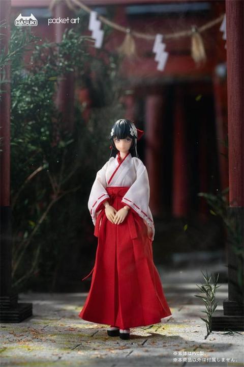 Actual product image Hasuki Pocket Art Action Action Figure 1/12 PA005 Exorcism Shrine Maiden Tsubaki 15 cm