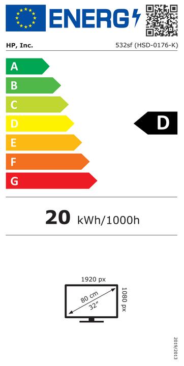 Energy Label HP Series 5 532sf (1920 x 1080 pixels, 32")