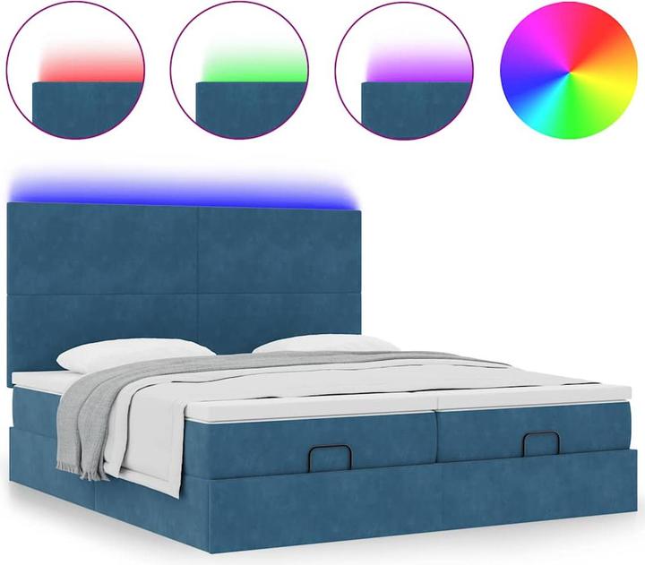 Immagine prodotto VidaXL Letto ottomano con materassi in velluto blu scuro 180x200 cm (180 x 200 cm)
