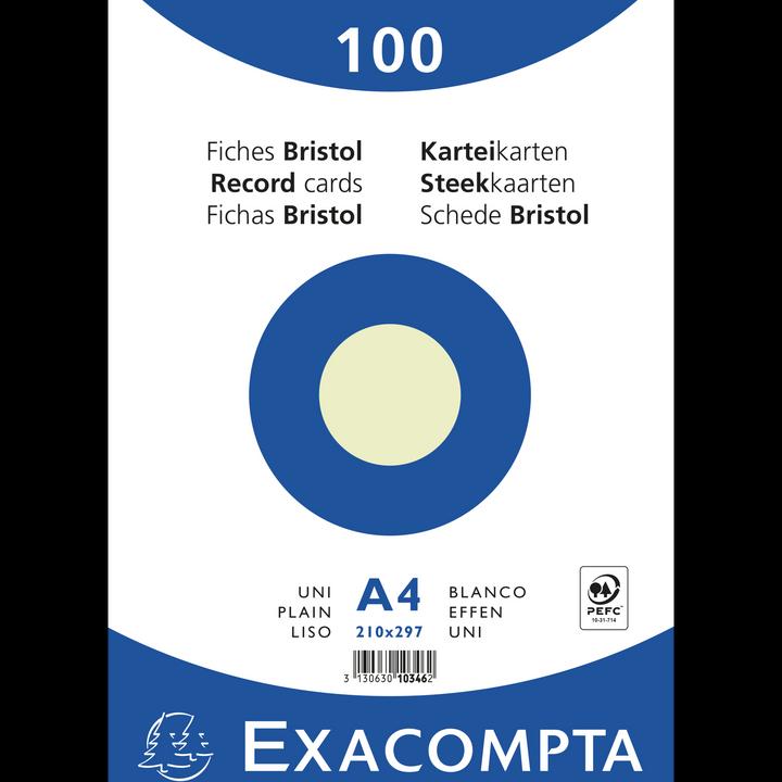 Produktbild Exacompta Karteikarten (210 x 297 mm, 205 g/m², 100 x)
