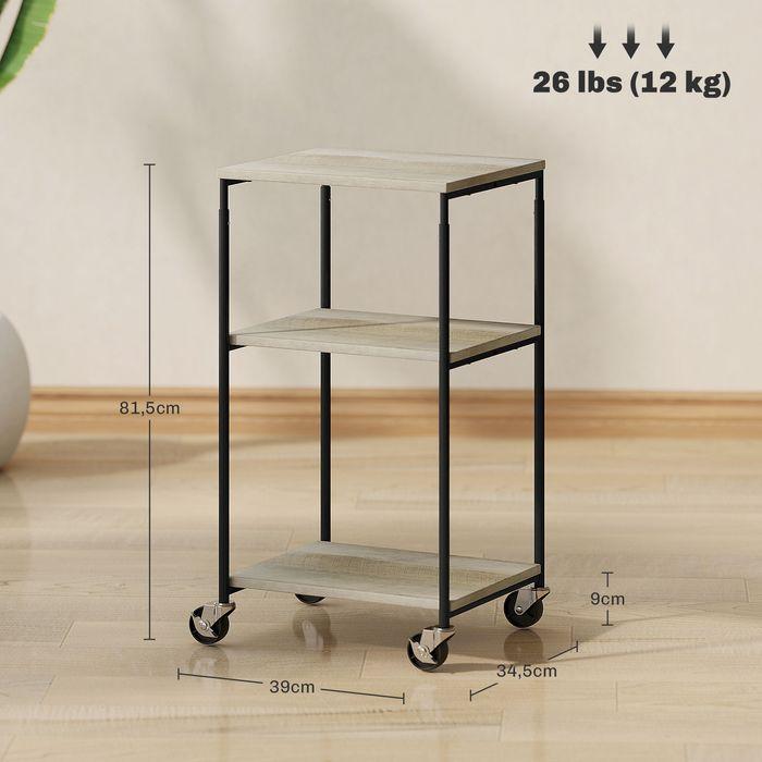 Immagine prodotto Swisshandel24 Druckertisch mit Rolle, Druckerständer mit 3-Ebene, Druckerhalter, Druckerwagen