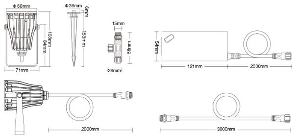 Image du produit Milight Lot de 3 spots de jardin LED Smart sans fil 6W (550 lm, IP66)