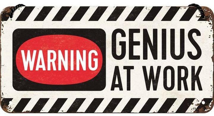 Actual product image Nostalgic-Art Merchandising Sign Genius at Work 20 x 10 cm, metal (1 x 10 x 20 cm)