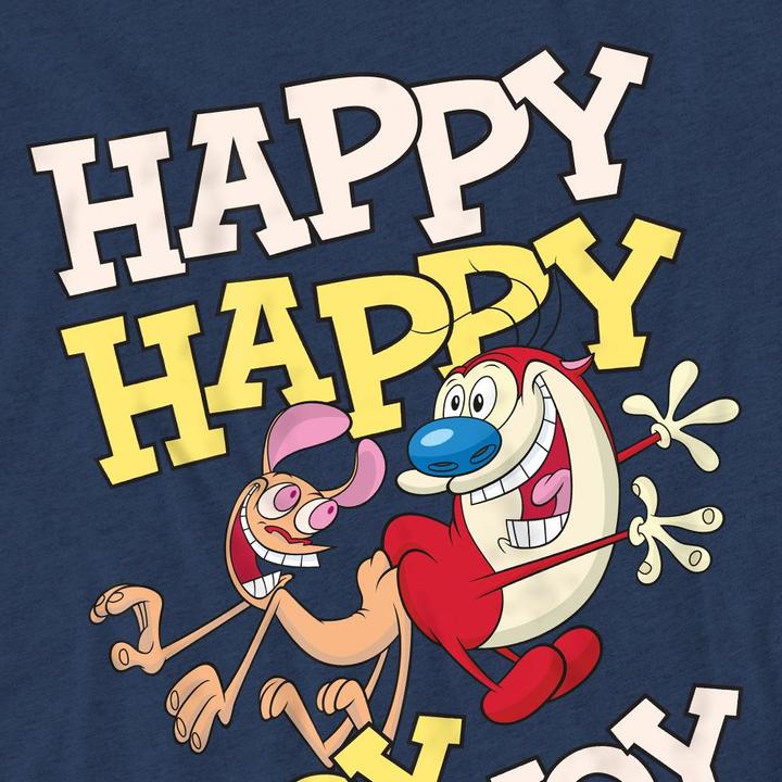 Actual product image Ren & Stimpy Unisex Adult Happy Happy Joy Joy T-Shirt (M)