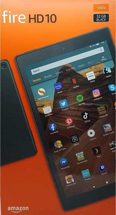 Amazon Fire HD 10 Tablet (2019), 32 GB, Octa-Core, 2GB RAM, mit Spezialangeboten, Schwarz,... (10.10", 32 GB, Schwarz)