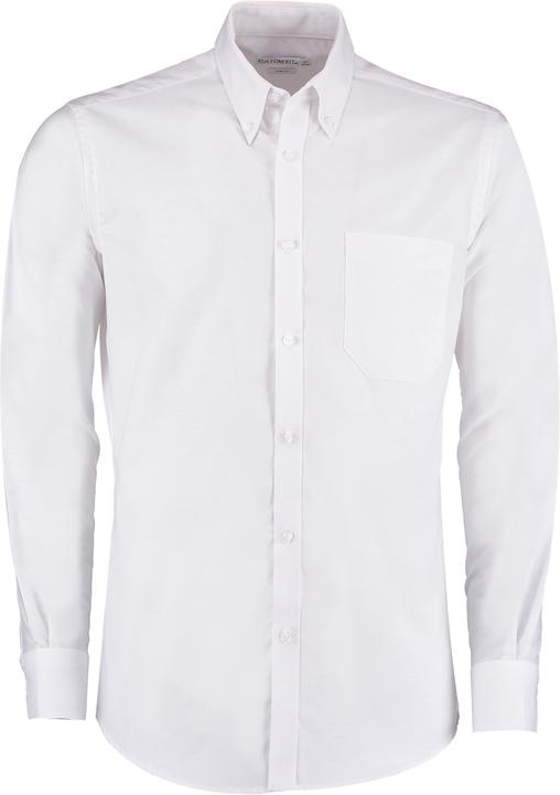 Kustom Kit Slim Fit Stretch Langarm Oxford Shirt