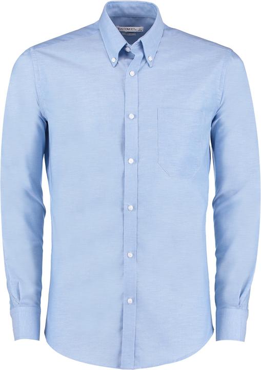 Kustom Kit Slim Fit Stretch Langarm Oxford Shirt