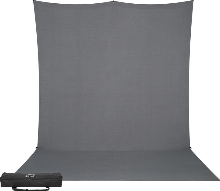 Immagine prodotto Westcott X-Drop Pro - Kit fondale grigio neutro (8' x 13') resistente alle rughe, 2,4x4 m (8 cm, 13 cm)