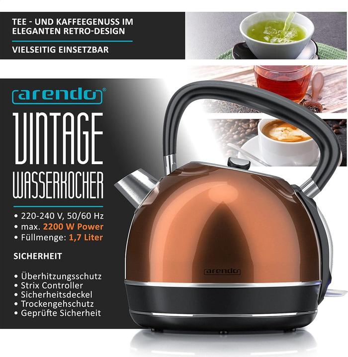 Produktbild Arendo A: Kupfer, 1,7 Liter (1.70 l, EU-Stecker)