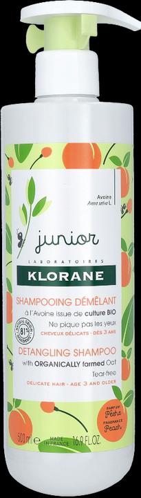 Actual product image Klorane Junior Peach Detangling Shampoo (500 ml) (500 ml, Liquid shampoo)