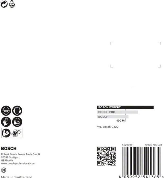 Actual product image Bosch Professional Zubehör Expert C470 Sandpaper with 8 holes for random orbital sander, 115 mm, G 180, 5 pcs. (180)