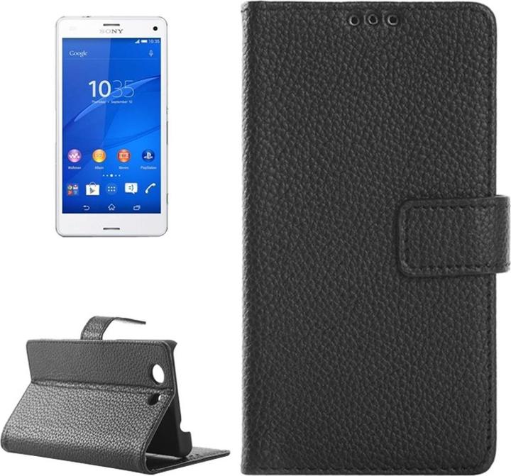 Actual product image König Design Protective Cover Mobile Case (Flip Landscape) for Mobile Sony Xperia Z3 Compact Black (Sony Xperia Z3 Compact)