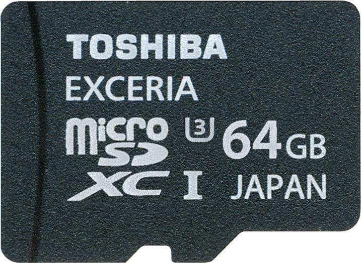 Produktbild Toshiba microSDXC Exceria UHS-I mit Adapter (64 GB, microSDXC, U3, UHS-I)
