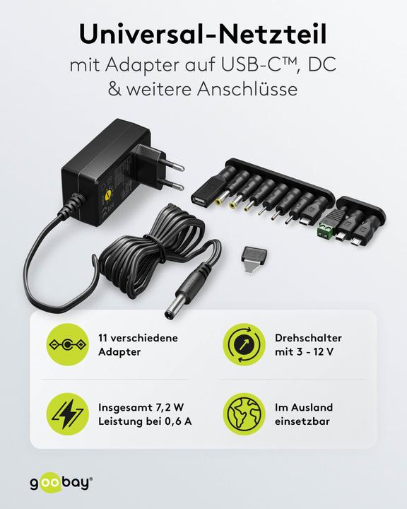 Produktbild Goobay Universal-Netzteil
