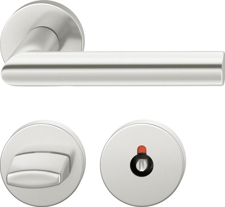 FSB Object lever handle set 72 1076 AGL on rosette WC, silver anodised (Door set)
