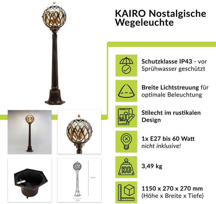 Actual product image Licht-Erlebnisse Outdoor light Cairo (E27, IP43)