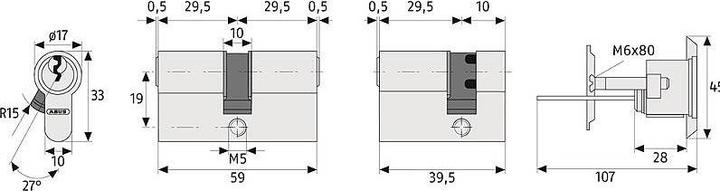 Produktbild Abus C73 N 30/30 Profilzylinder - Silber (Profilzylinder)