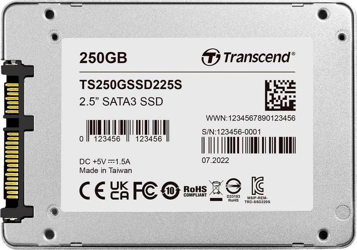 Actual product image Transcend 250GB 2.5IN SSD SATA3 3D TLC (250 GB, 2.5")