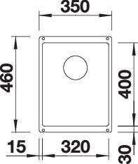 Actual product image Blanco Subline 320-U (Undermount sink, 35 cm, 46 cm)