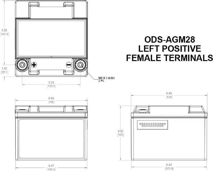 Produktbild Odyssey AGM Batterie Power/Motorsport (ODS) 12V 28Ah 330A (12 V, 28 Ah, 330 A)