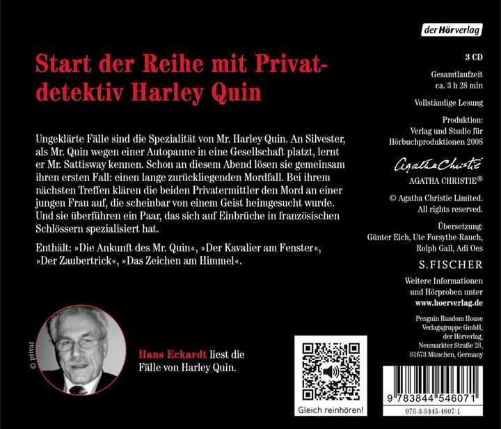 Actual product image The Strange Mister Quin 1 (Rohlf Gail, Agatha Christie, Ute Forsythe-Jauch, Günter Eichel, Adi Oes, German)