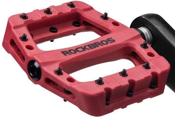 Actual product image Rockbros Bicycle pedals, platform, nylon 2017-12CRD (red)