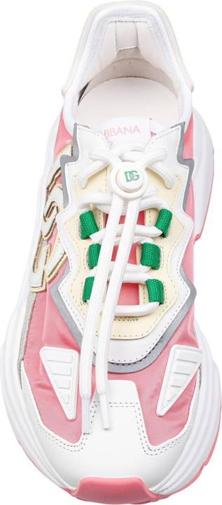 Actual product image Dolce & Gabbana daymaster sneakers in nylon and leather color white and pink (42)