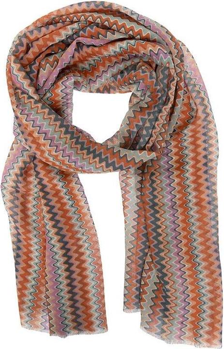 Produktbild Changemaker Schal Curves 60%CO 20%Leinen 20%CMD 100x200cm rot/petrol