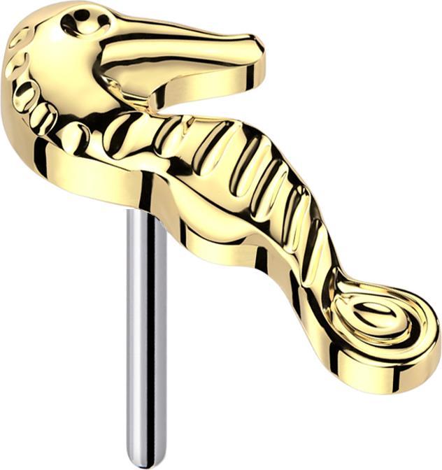 Produktbild Star Piercing Threadless Seepferdchen vergoldet (ohne Messing, Titan G23)